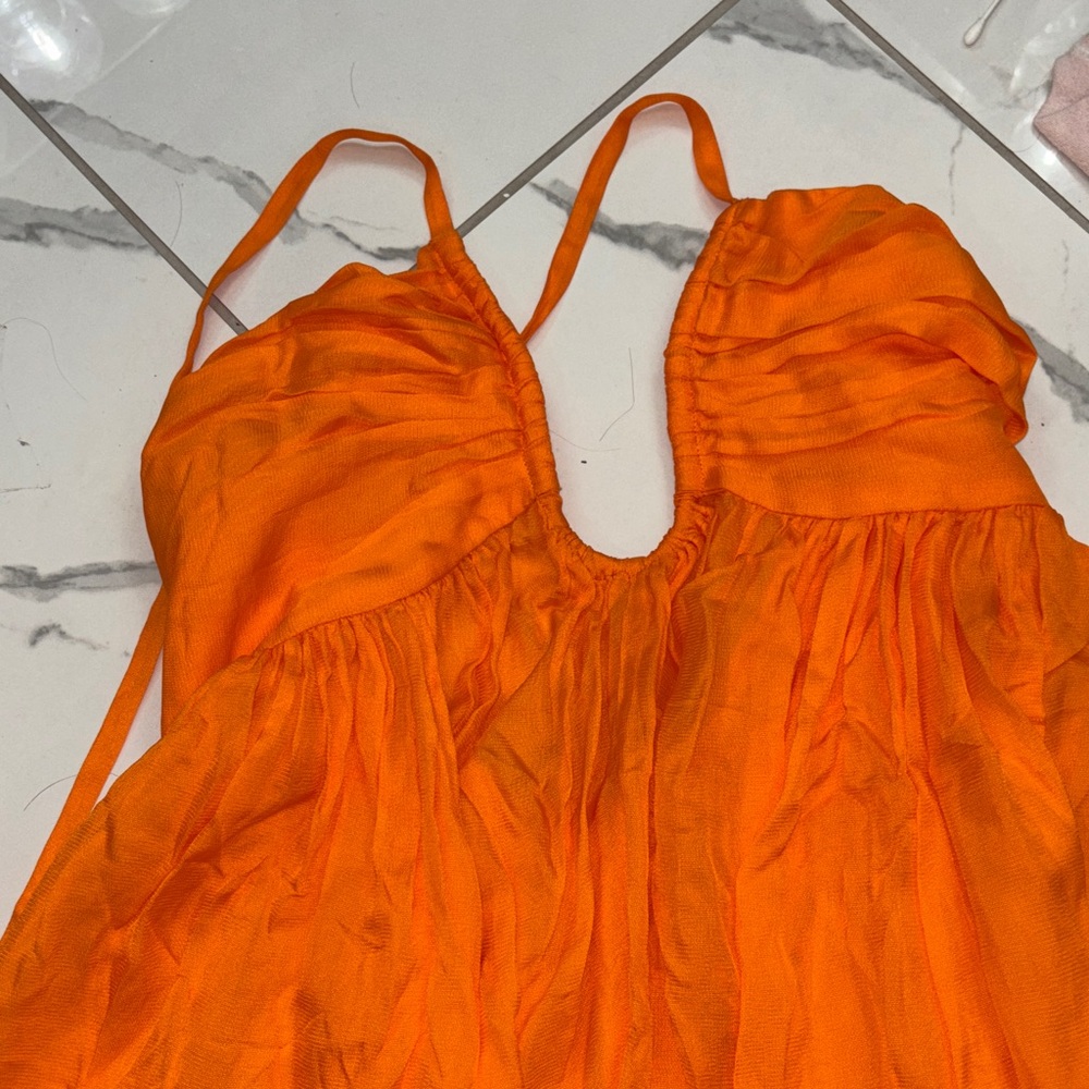 cult gaia Orange Backless Halter Maxi Dress - Picture 4 of 5